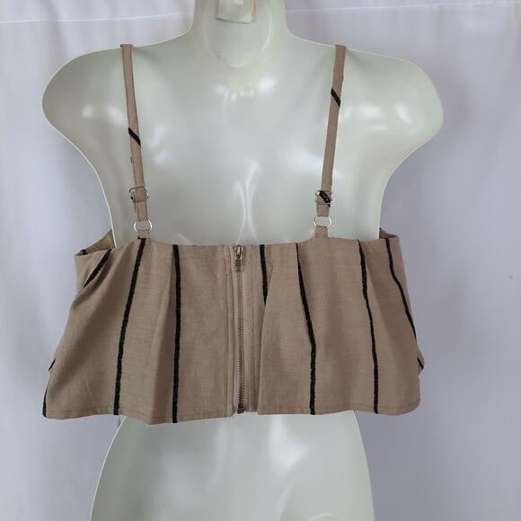 5 For $20.00 Sale Honey Punch Boho Crop Halter Top, Medium, Tan & Black - Picture 2 of 12